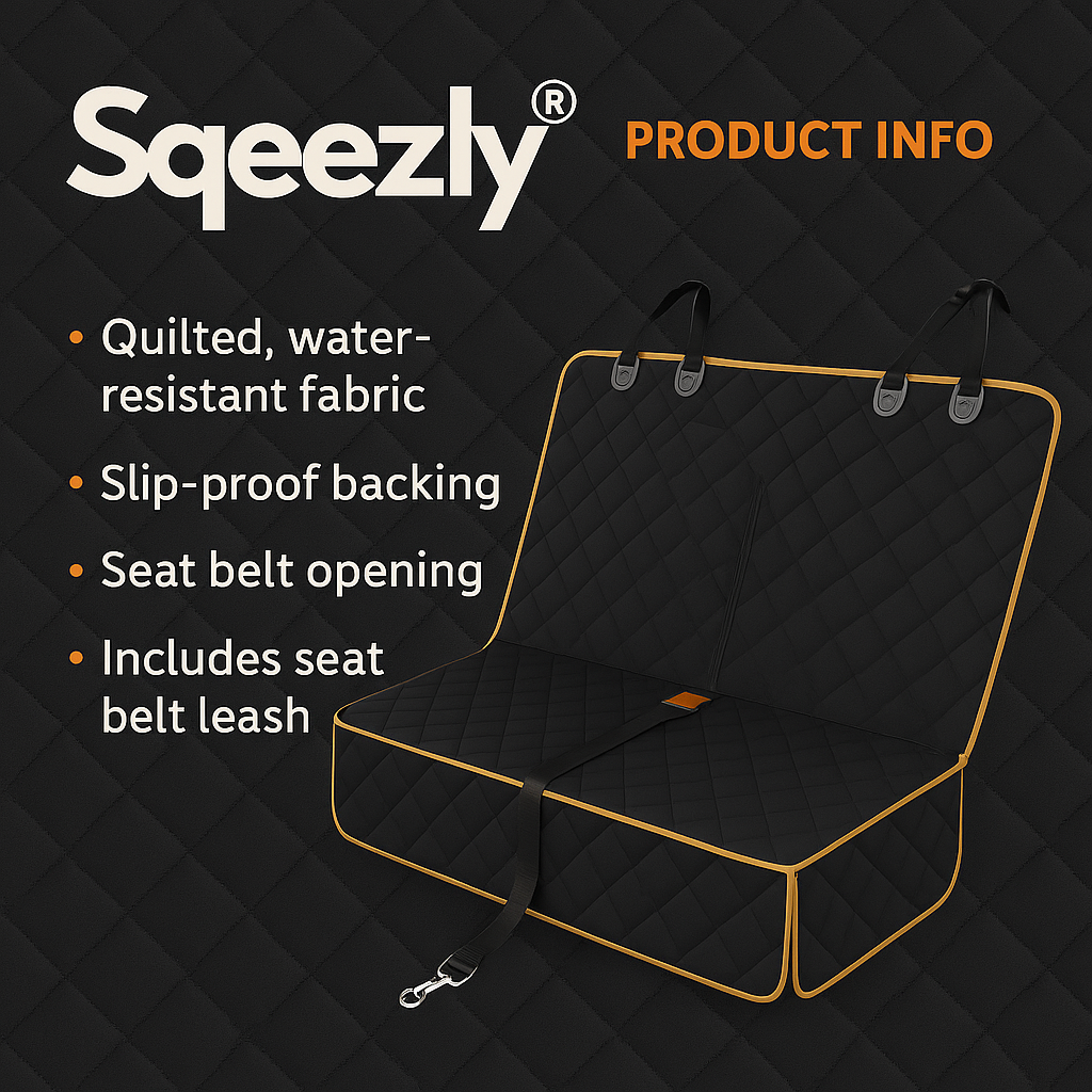 "Waterproof Dog Car Seat Cover for Back Seat – Nonslip, Universal Fit, Pet Protector Mat with Safety Features"