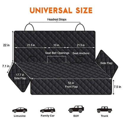"Waterproof Dog Car Seat Cover for Back Seat – Nonslip, Universal Fit, Pet Protector Mat with Safety Features"